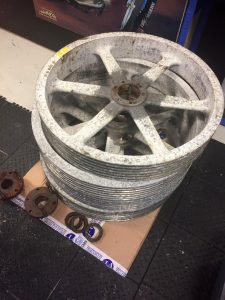 Corroded Industrial Drive Wheels